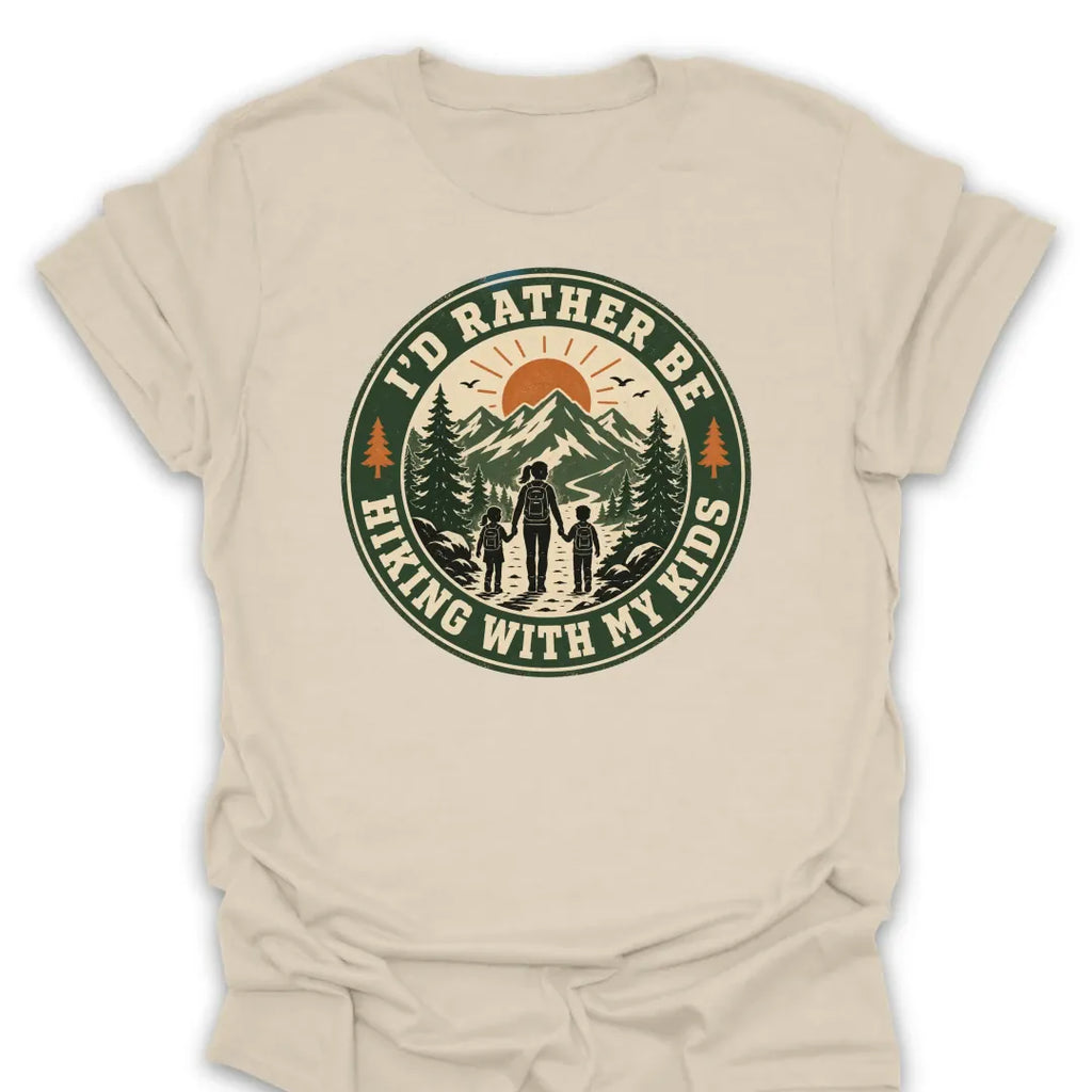 T-Shirt Natural / S Hiking With My Kids T-Shirt