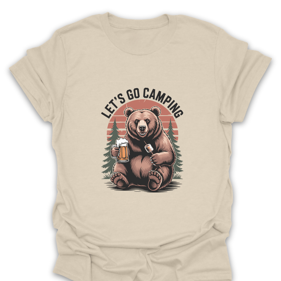 T-Shirt Natural / S Let's Go Camping Bear T-Shirt