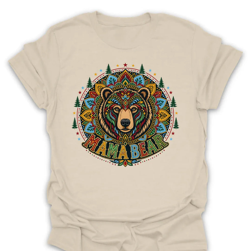 T-Shirt Natural / S Mama Bear Mandala T-Shirt
