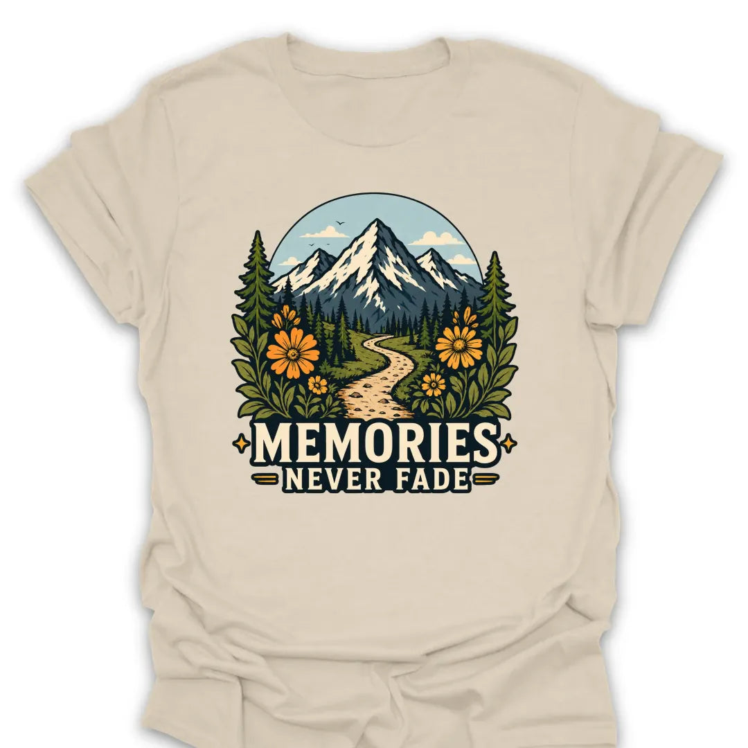 T-Shirt Natural / S Memories Never Fade Mountain Trail T-Shirt