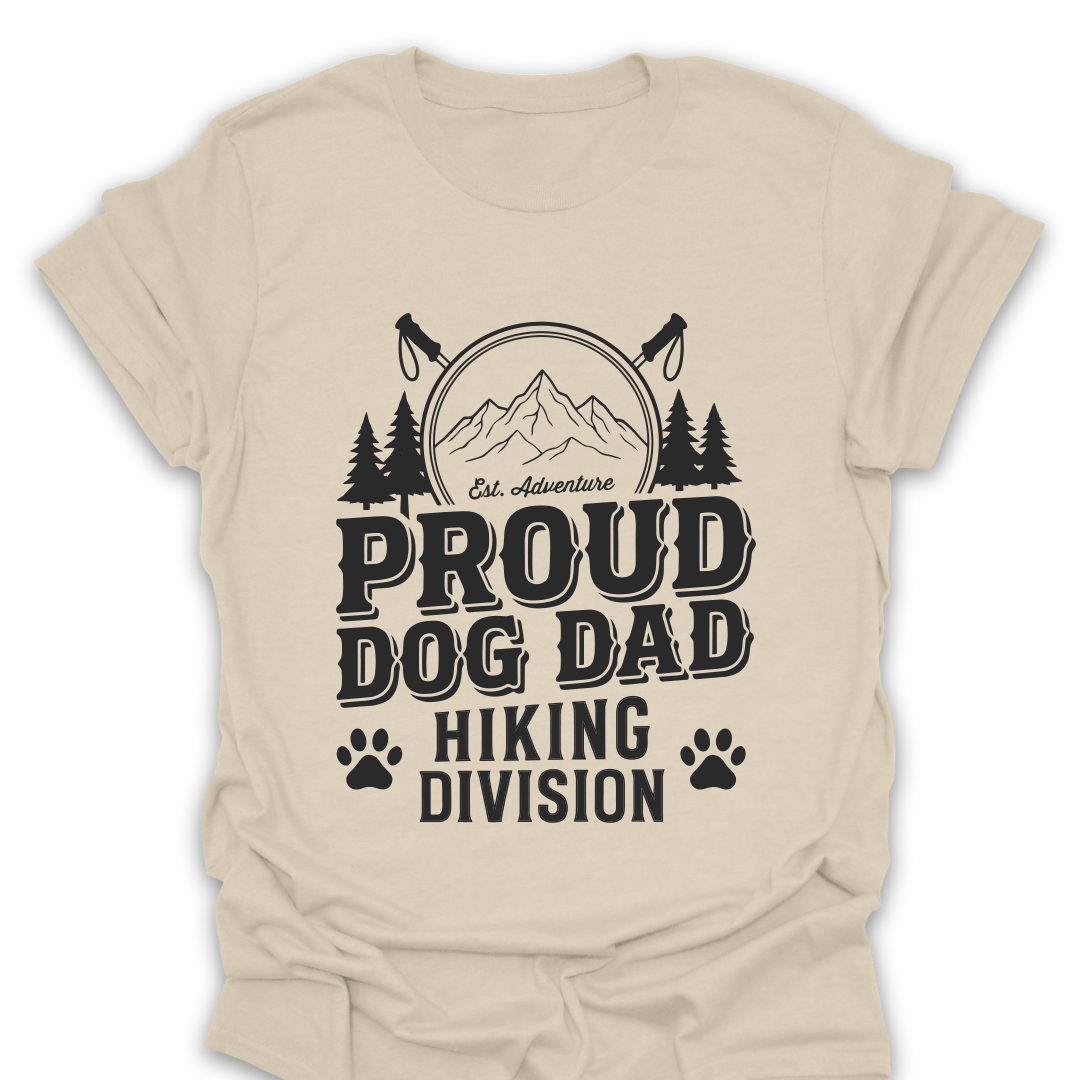 T-Shirt Natural / S Proud Dog Dad Hiking Division T-Shirt