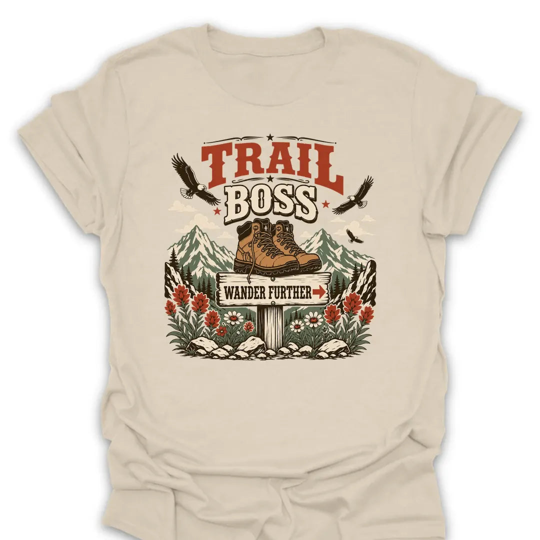 T-Shirt Natural / S Trail Boss Wander Further T-Shirt