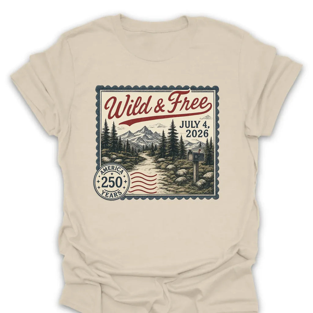 T-Shirt Natural / S Wild & Free America 250 Years T-Shirt