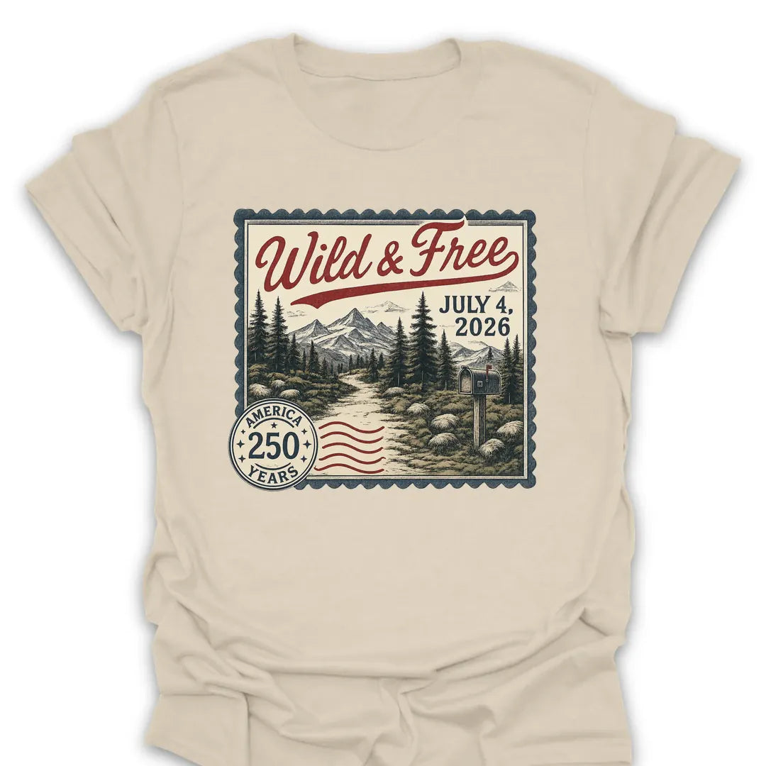 T-Shirt Natural / S Wild & Free America 250 Years T-Shirt
