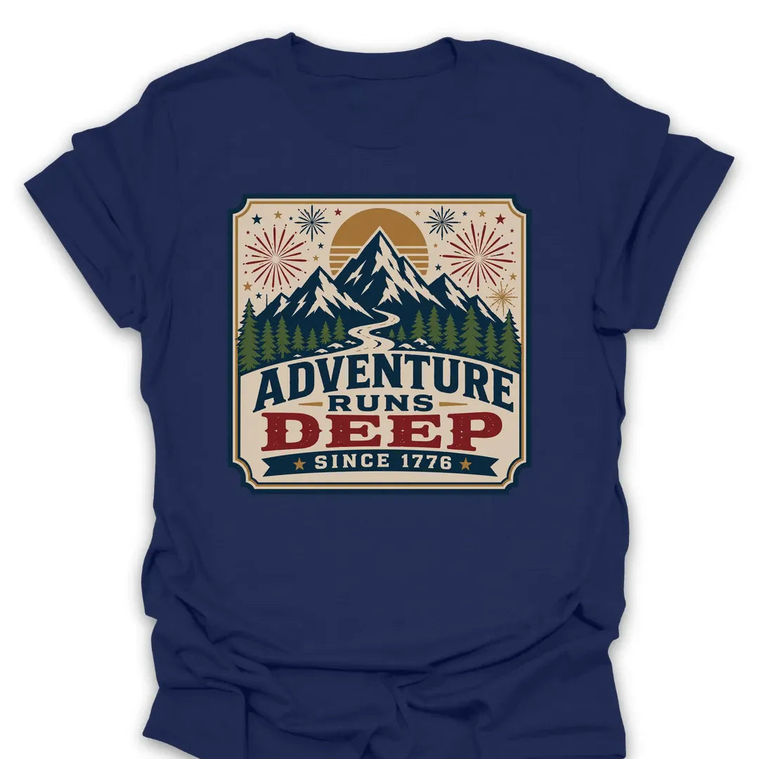 T-Shirt Navy / S Adventure Runs Deep Since 1776 T-Shirt