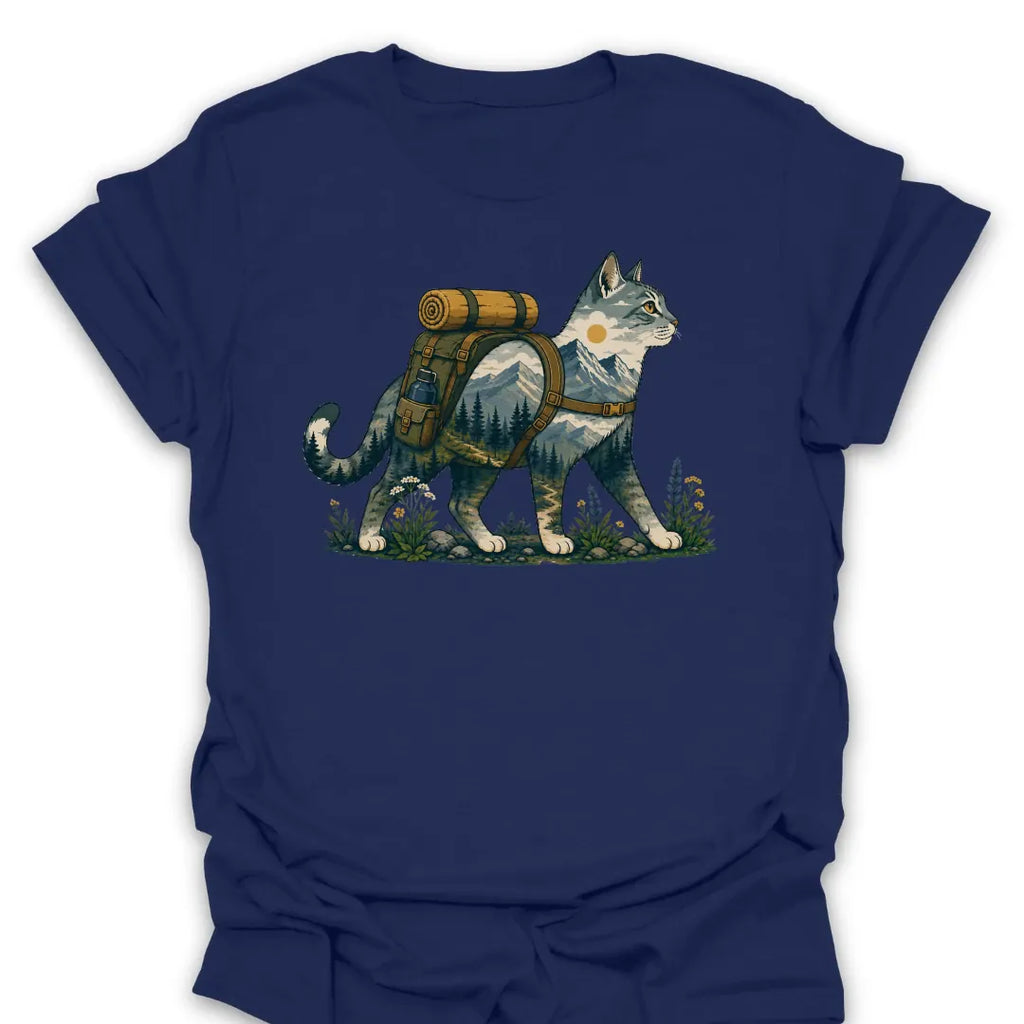 T-Shirt Navy / S Backpack Cat