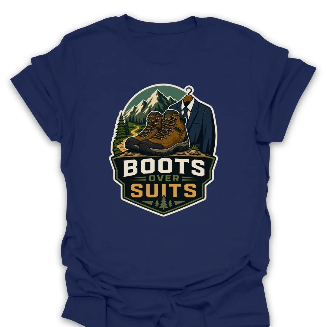T-Shirt Navy / S Boots Over Suits T-Shirt