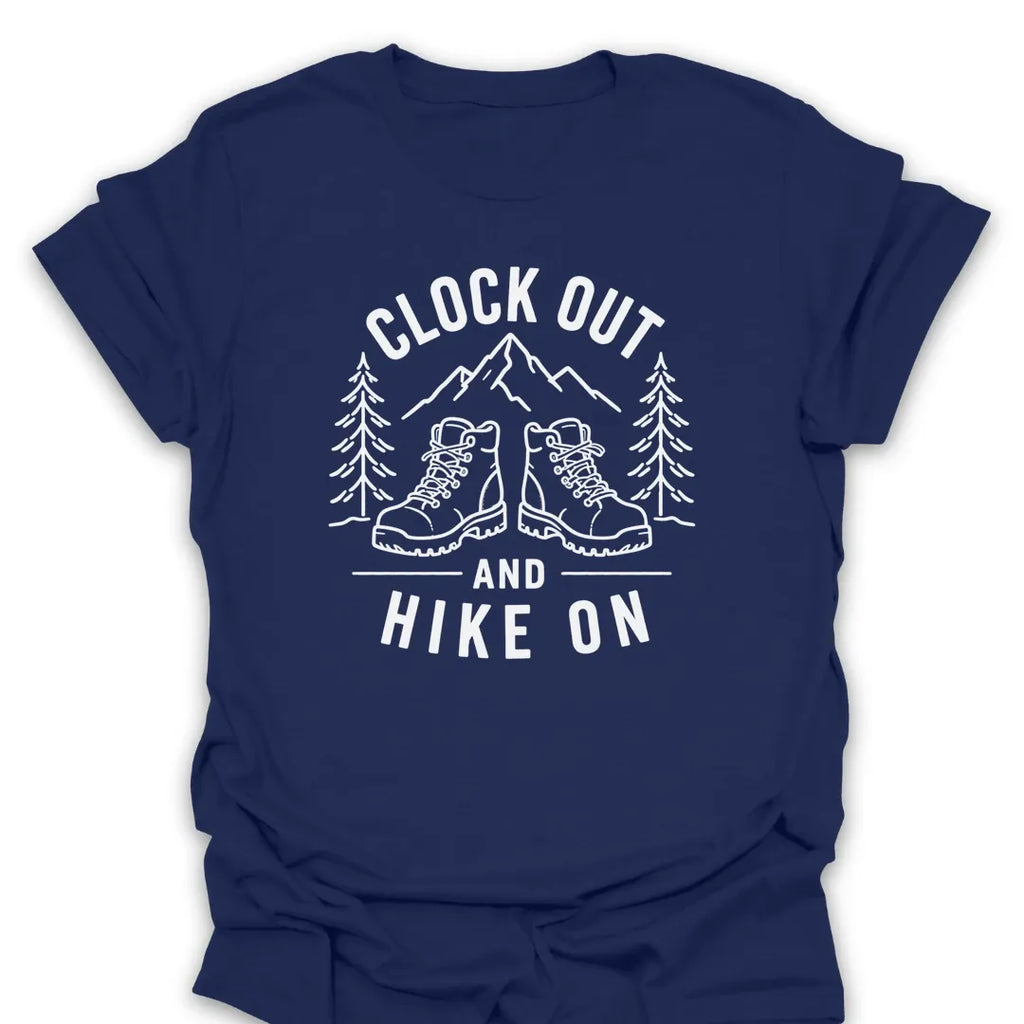 T-Shirt Navy / S Clock Out Hike On T-Shirt