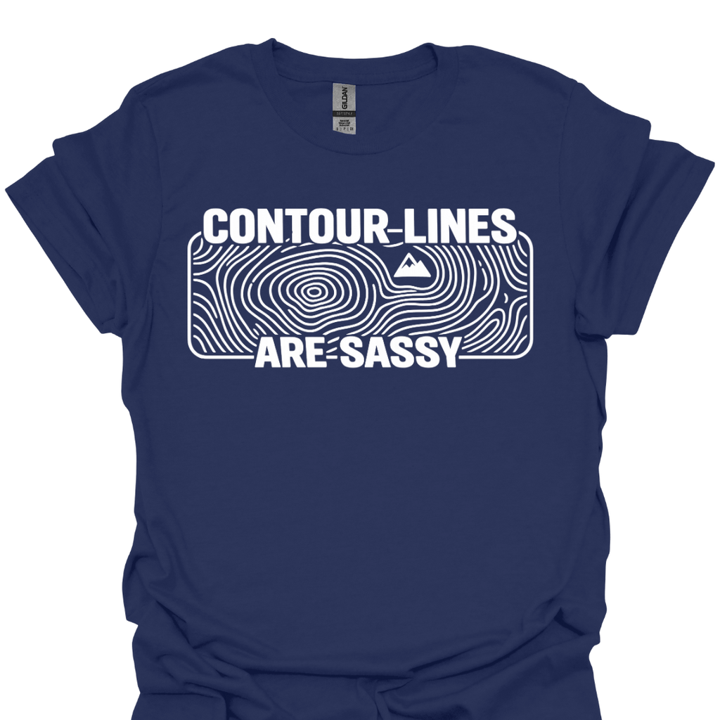 T-Shirt Navy / S Contour Lines Are Sassy T-Shirt