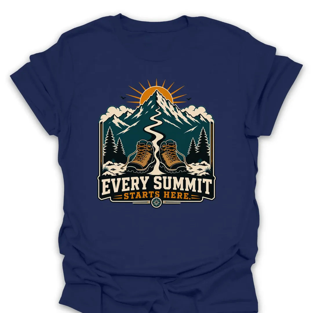 T-Shirt Navy / S Every Summit Starts Here T-Shirt