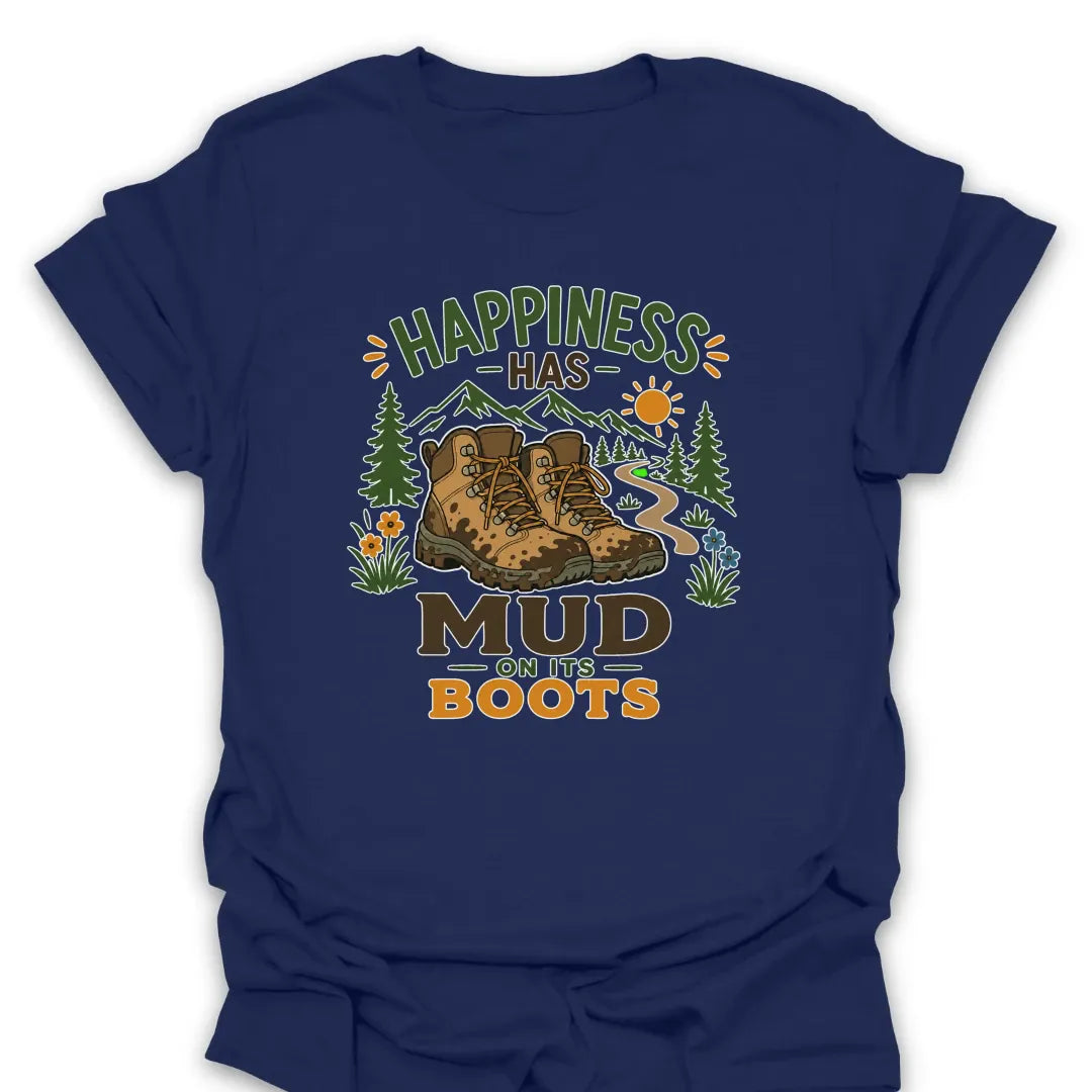 T-Shirt Navy / S Happiness Has Muddy Boots