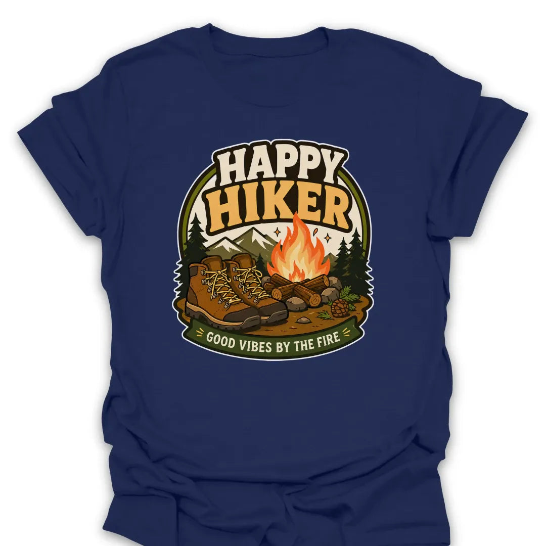 T-Shirt Navy / S Happy Hiker Good Vibes T-Shirt