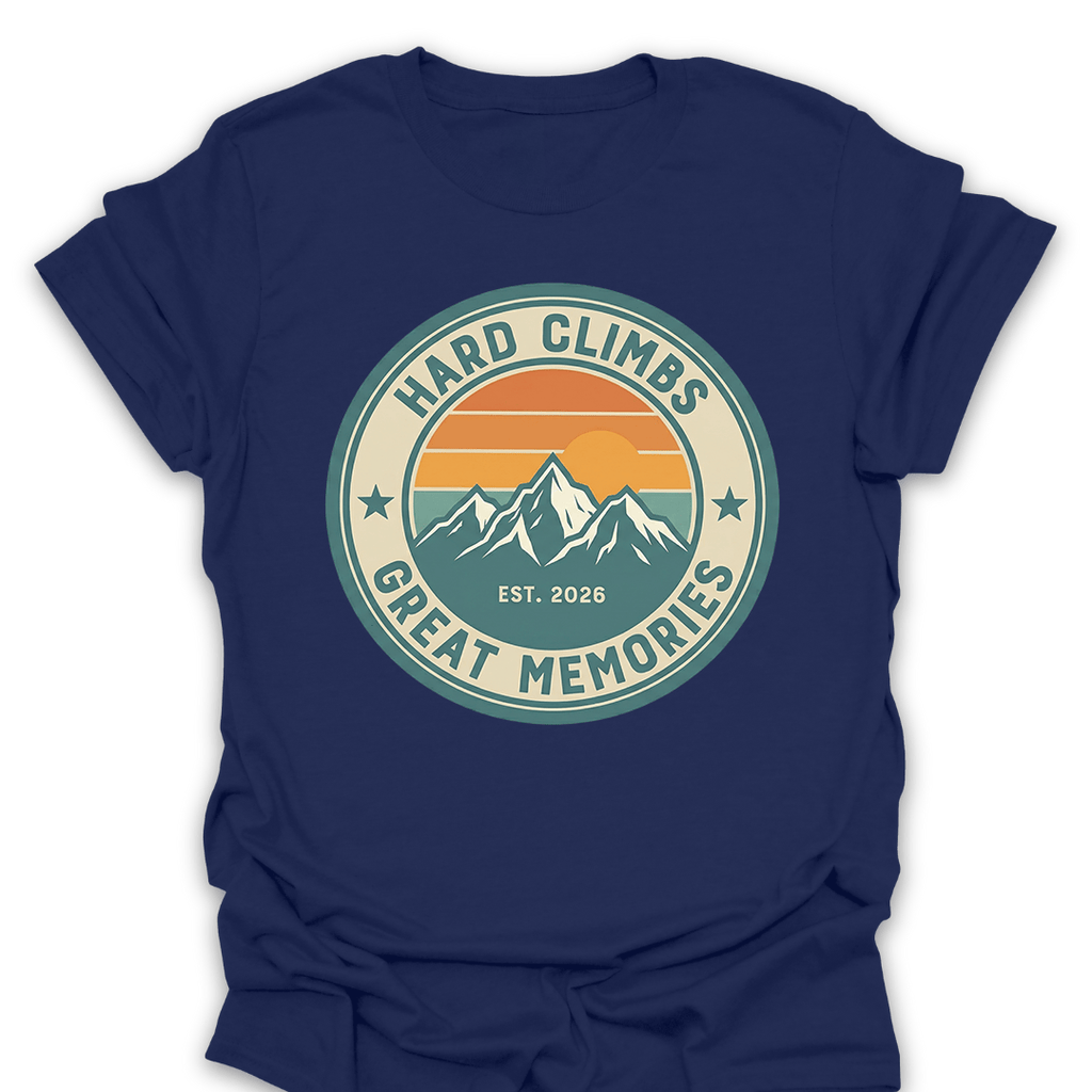 T-Shirt Navy / S Hard Climbs, Great Memories T-Shirt
