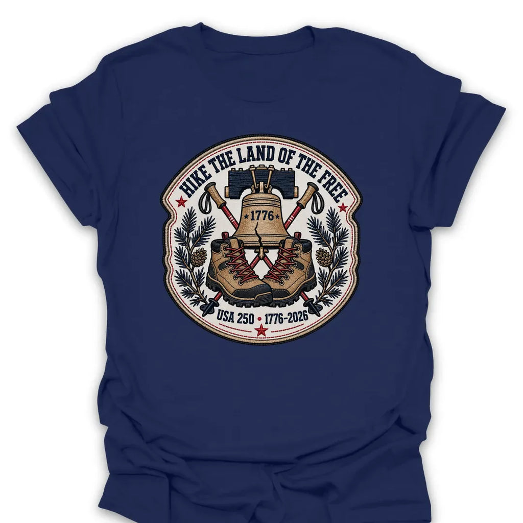 T-Shirt Navy / S Hike Land Of The Free Liberty 1776 T-Shirt