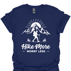 T-Shirt Navy / S Hike More Worry Less – Mountain Adventure T-Shirt