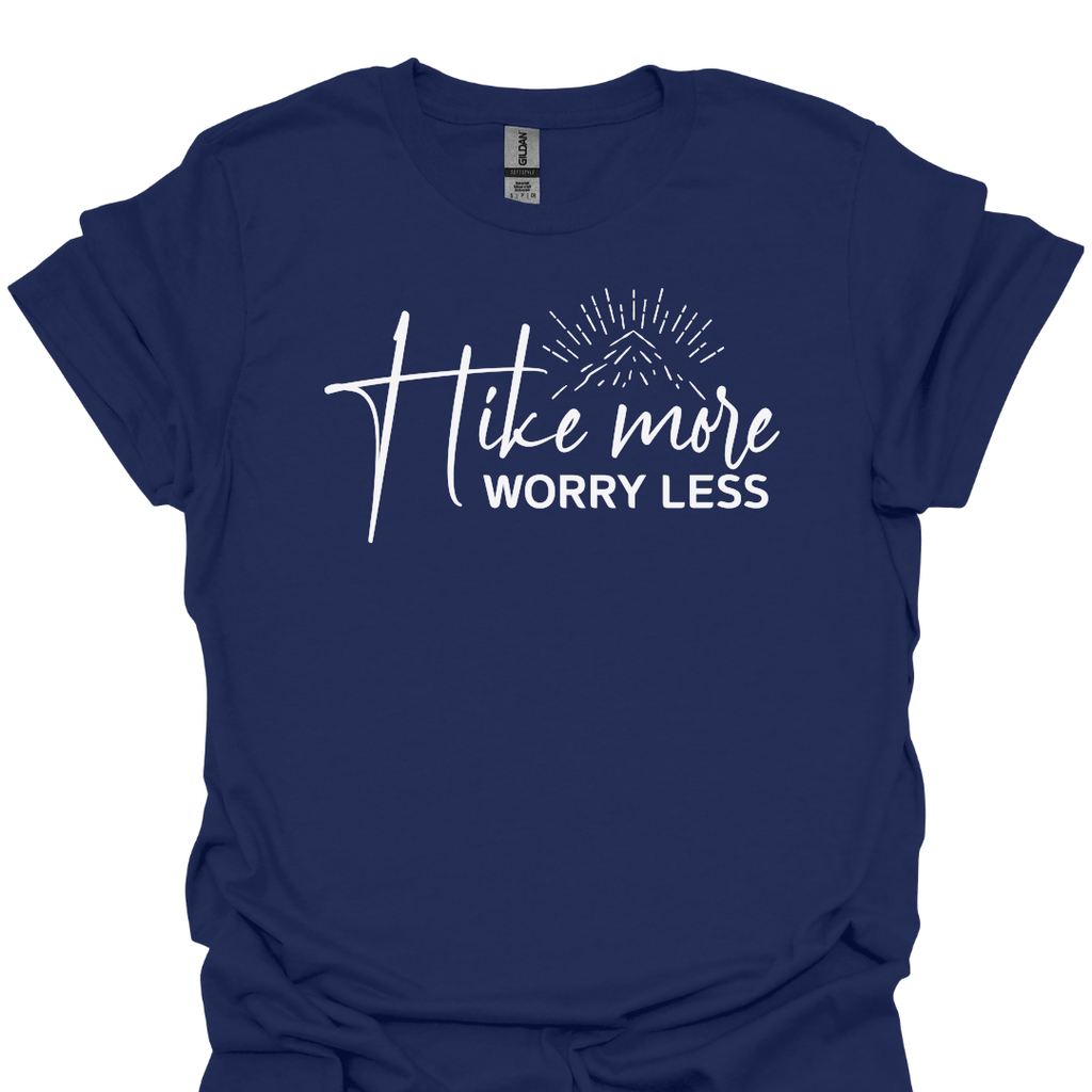 T-Shirt Navy / S Hike More, Worry Less – Mountain Adventure T-Shirt