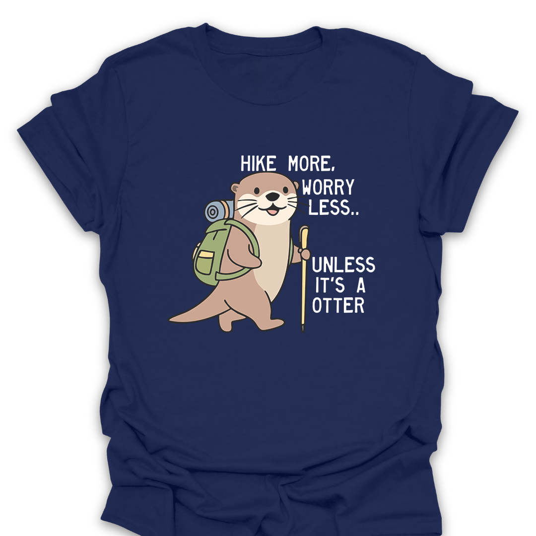 T-Shirt Navy / S Hike More Worry Less Otter T-Shirt