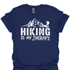 T-Shirt Navy / S Hiking Is My Therapy - Mountain T-Shirt