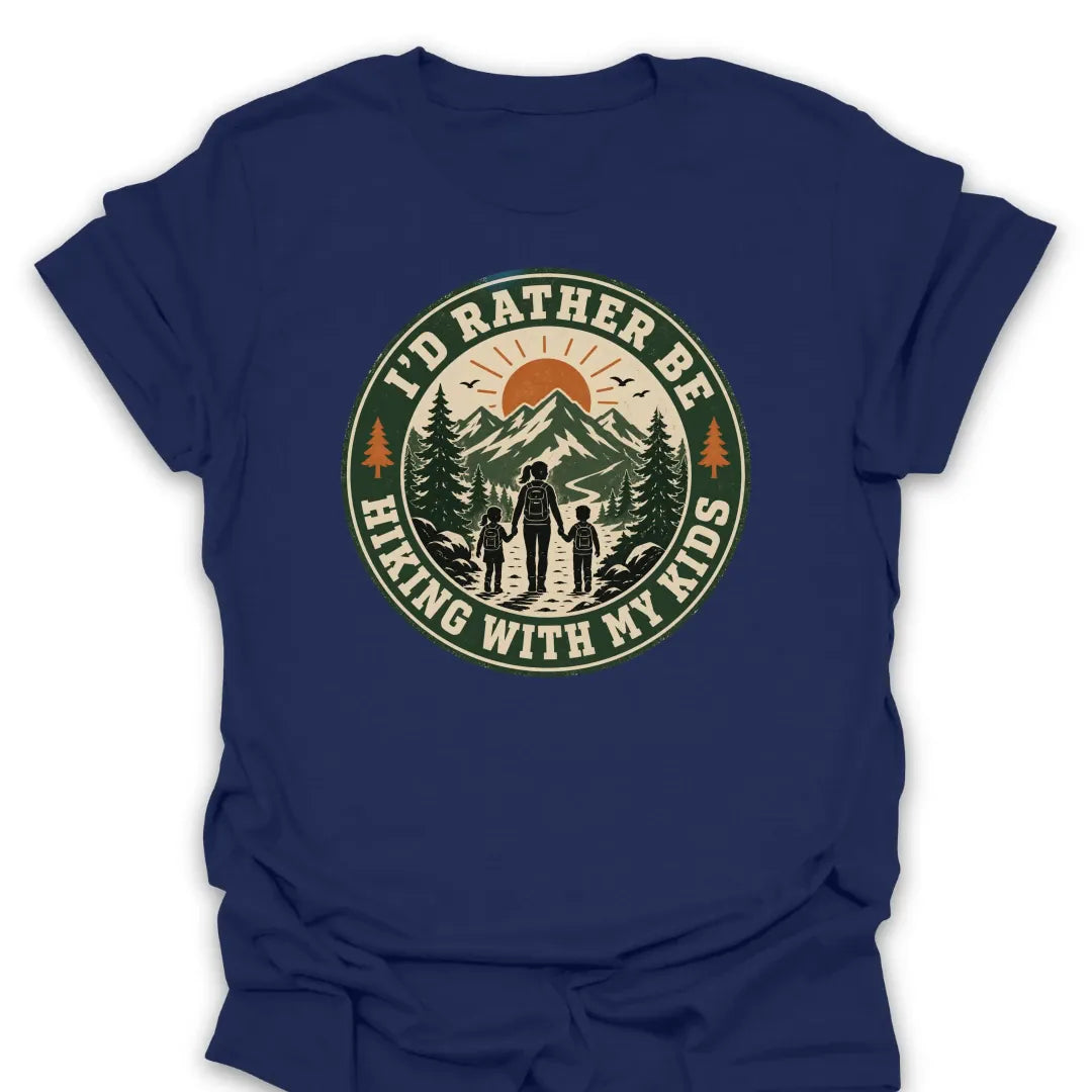 T-Shirt Navy / S Hiking With My Kids T-Shirt