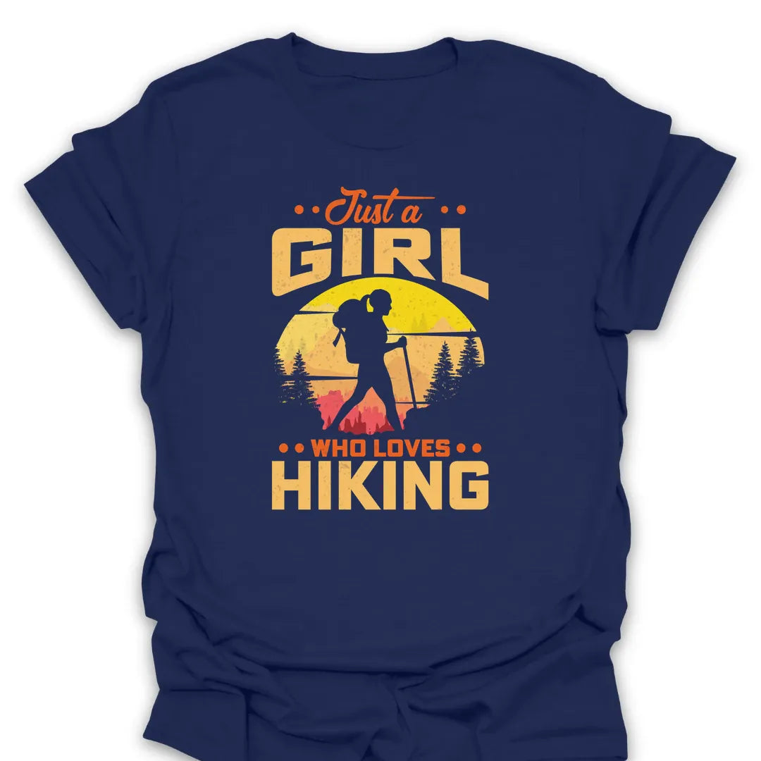 T-Shirt Navy / S Just A Girl Who Loves Hiking T-Shirt