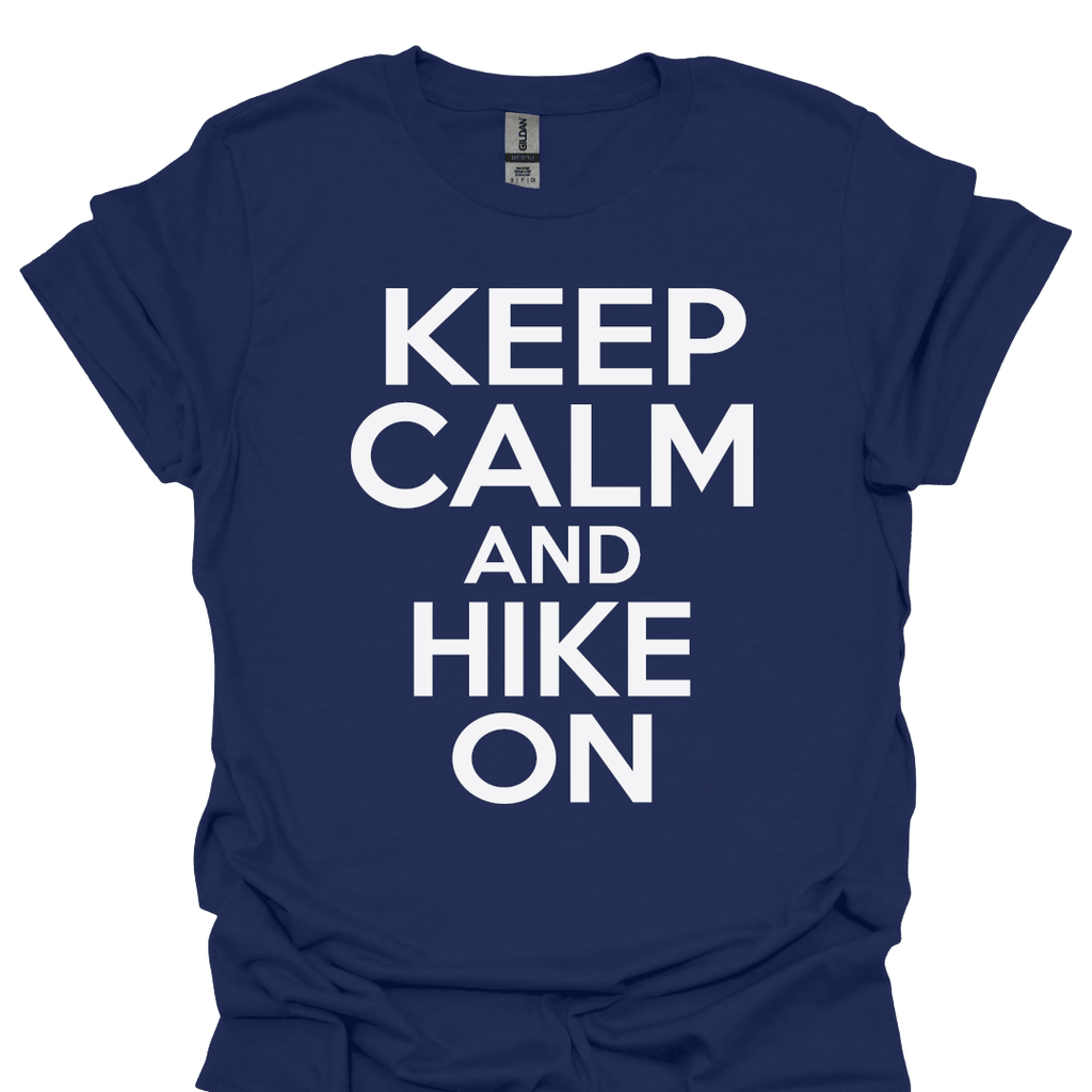 T-Shirt Navy / S Keep Calm and Hike On – Minimalist Hiking T-Shirt