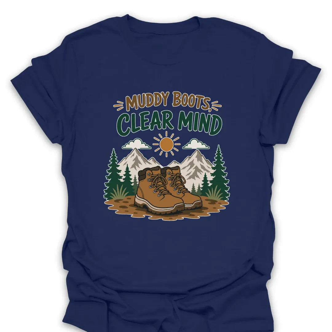 T-Shirt Navy / S Muddy Boots, Clear Mind