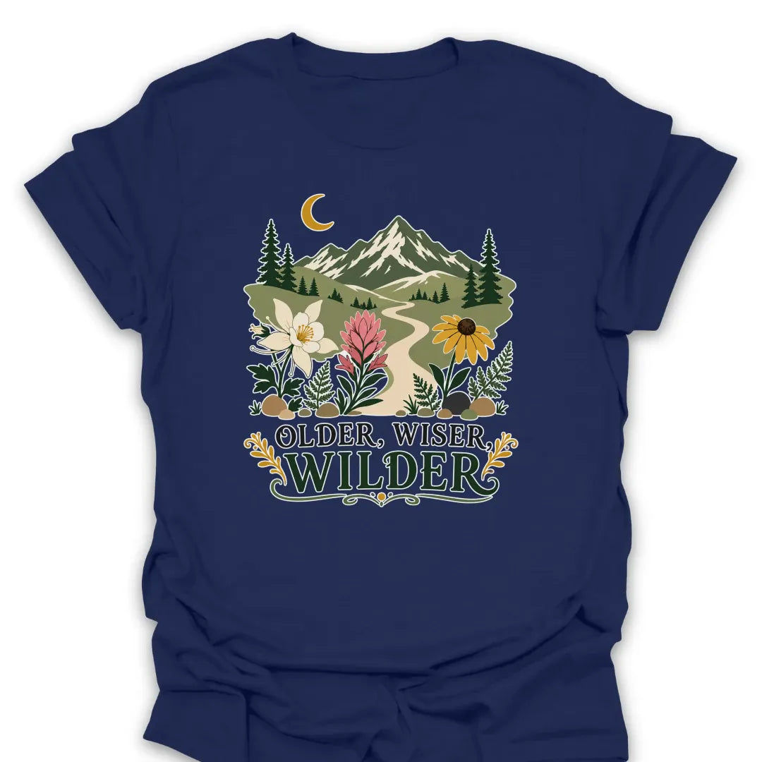 T-Shirt Navy / S Older, Wiser, Wilder