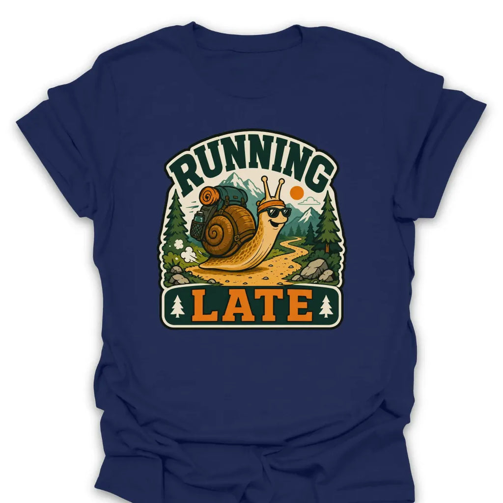 T-Shirt Navy / S Running Late Snail T-Shirt