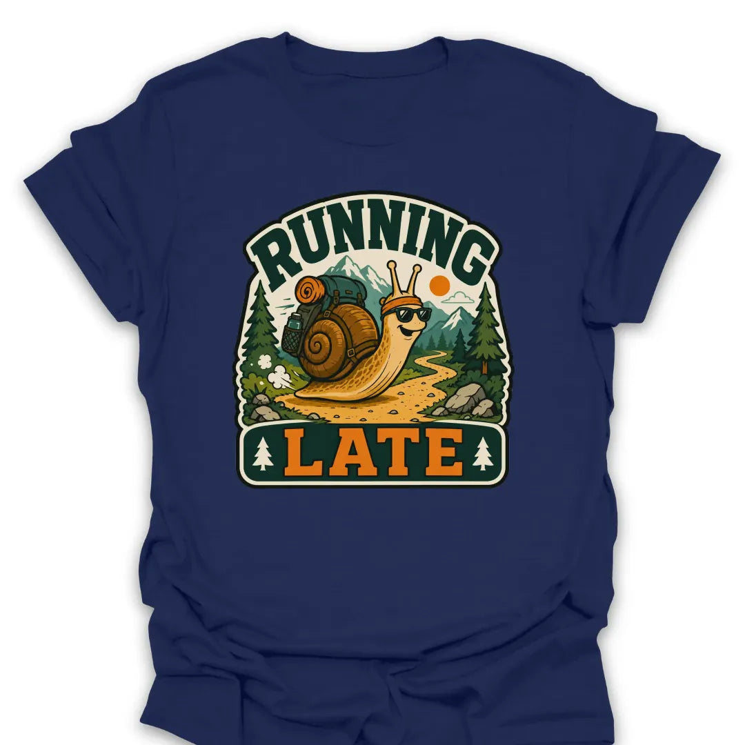 T-Shirt Navy / S Running Late Snail T-Shirt