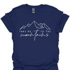 T-Shirt Navy / S Take Me to the Mountains – Nature Lovers Hiking T-Shirt