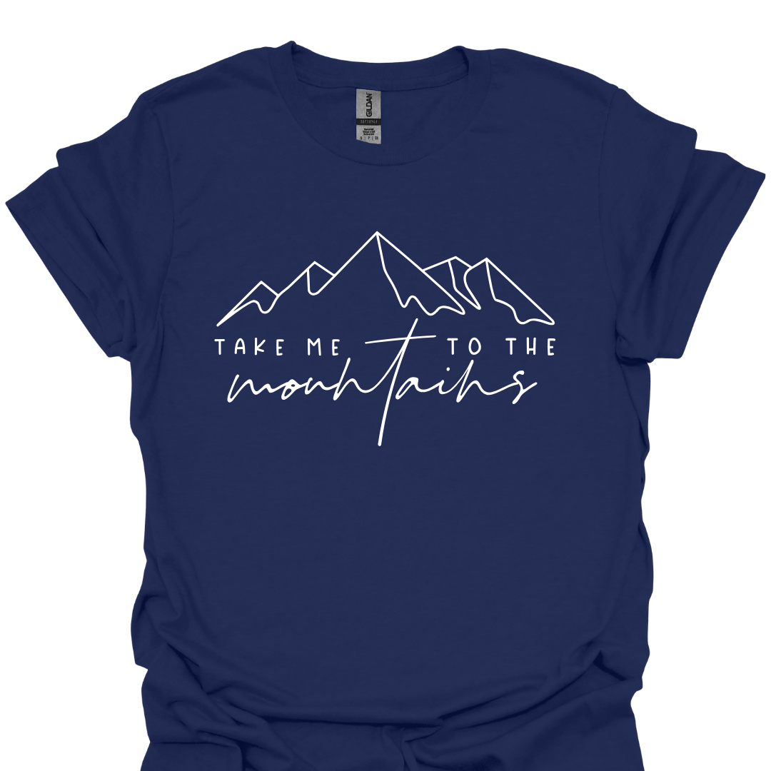 T-Shirt Navy / S Take Me to the Mountains – Nature Lovers Hiking T-Shirt