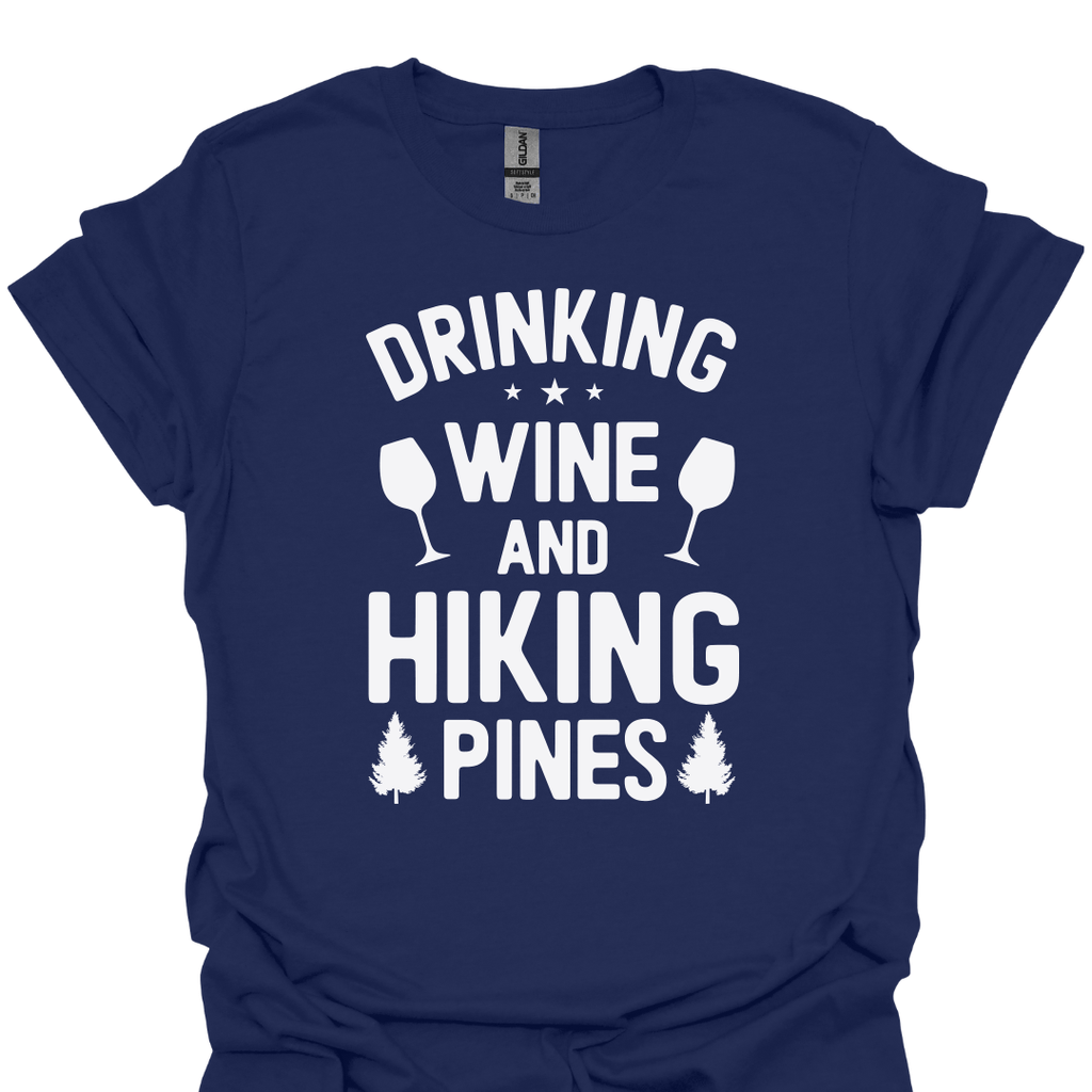 T-Shirt Navy / S Wine and Hiking Pines T-Shirt