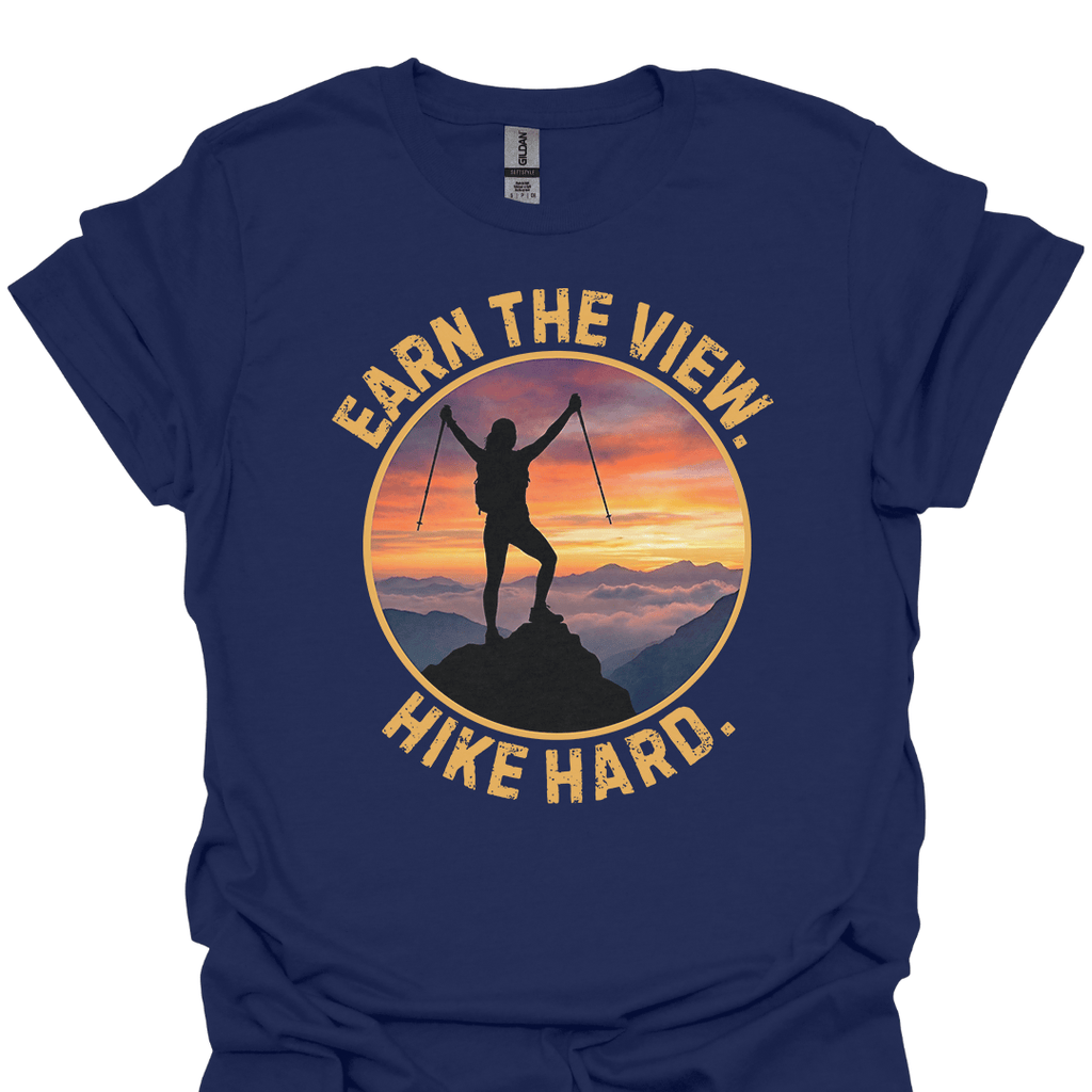 T-Shirt Navy / XS Earn the View. Hike Hard. - Mountain Summit Tee⛰️