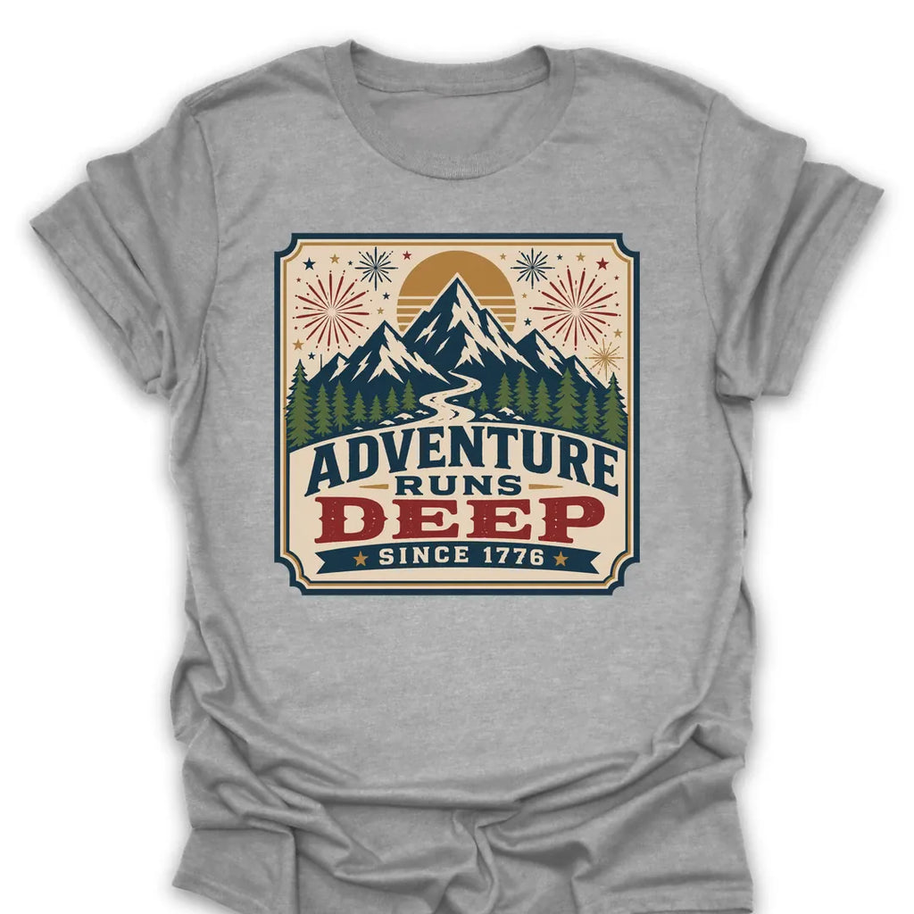 T-Shirt Sport Grey / S Adventure Runs Deep Since 1776 T-Shirt