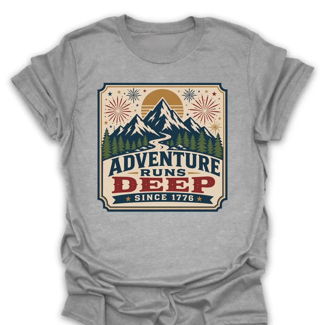 T-Shirt Sport Grey / S Adventure Runs Deep Since 1776 T-Shirt