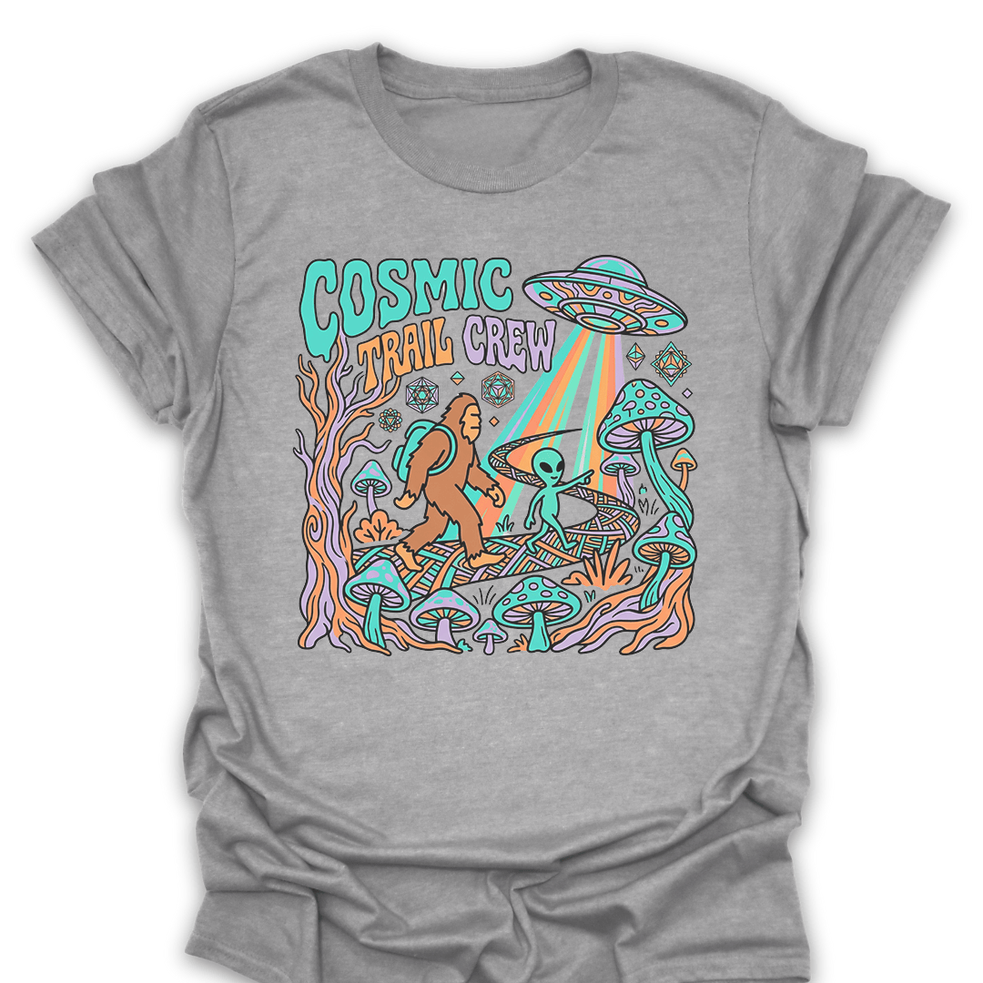T-Shirt Sport Grey / S Bigfoot Meets Aliens Cosmic Trail Crew Tee
