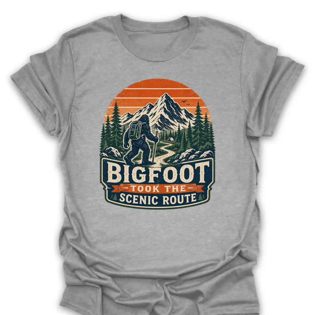 T-Shirt Sport Grey / S Bigfoot Took The Scenic Route T-Shirt