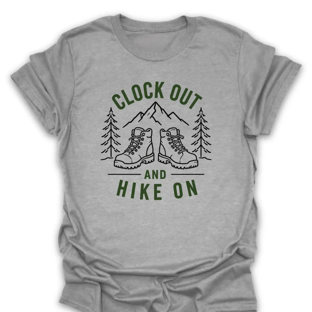 T-Shirt Sport Grey / S Clock Out Hike On T-Shirt