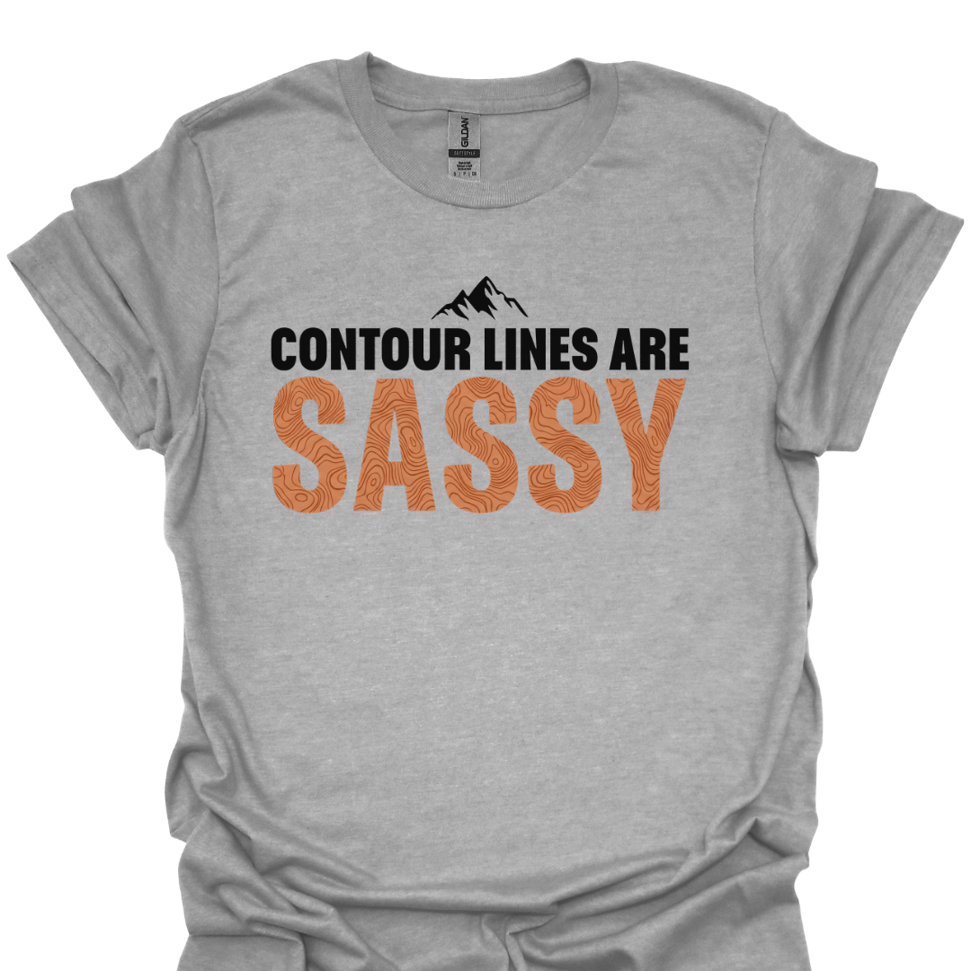 T-Shirt Sport Grey / S Contour Lines Are SASSY T-Shirt