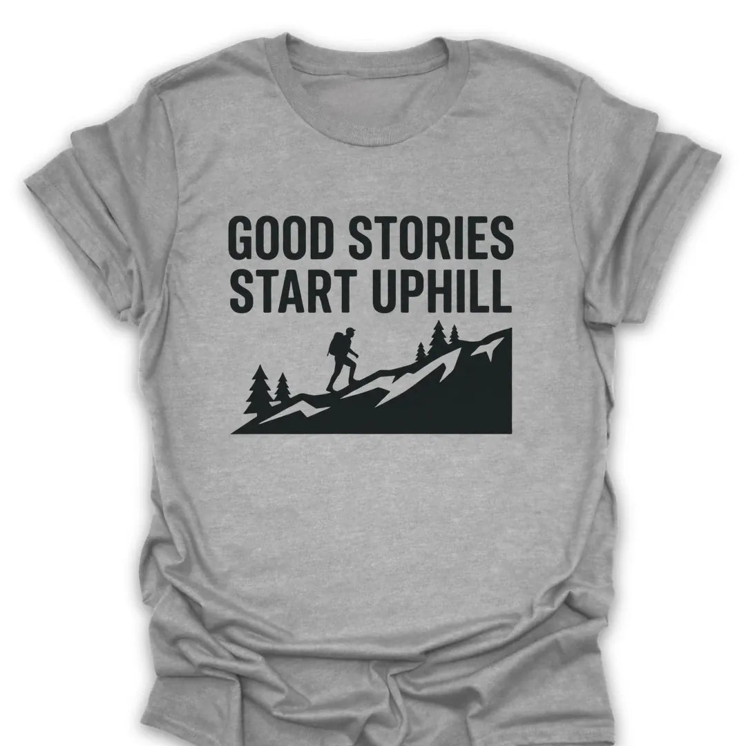 T-Shirt Sport Grey / S good-stories-start-uphill_black