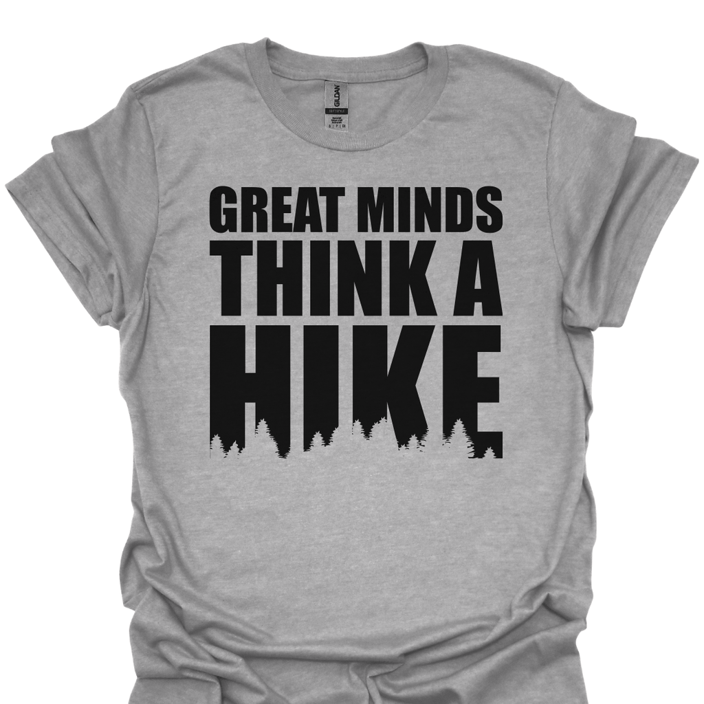 T-Shirt Sport Grey / S Great Minds Think A Hike – Funny Hiking T-Shirt
