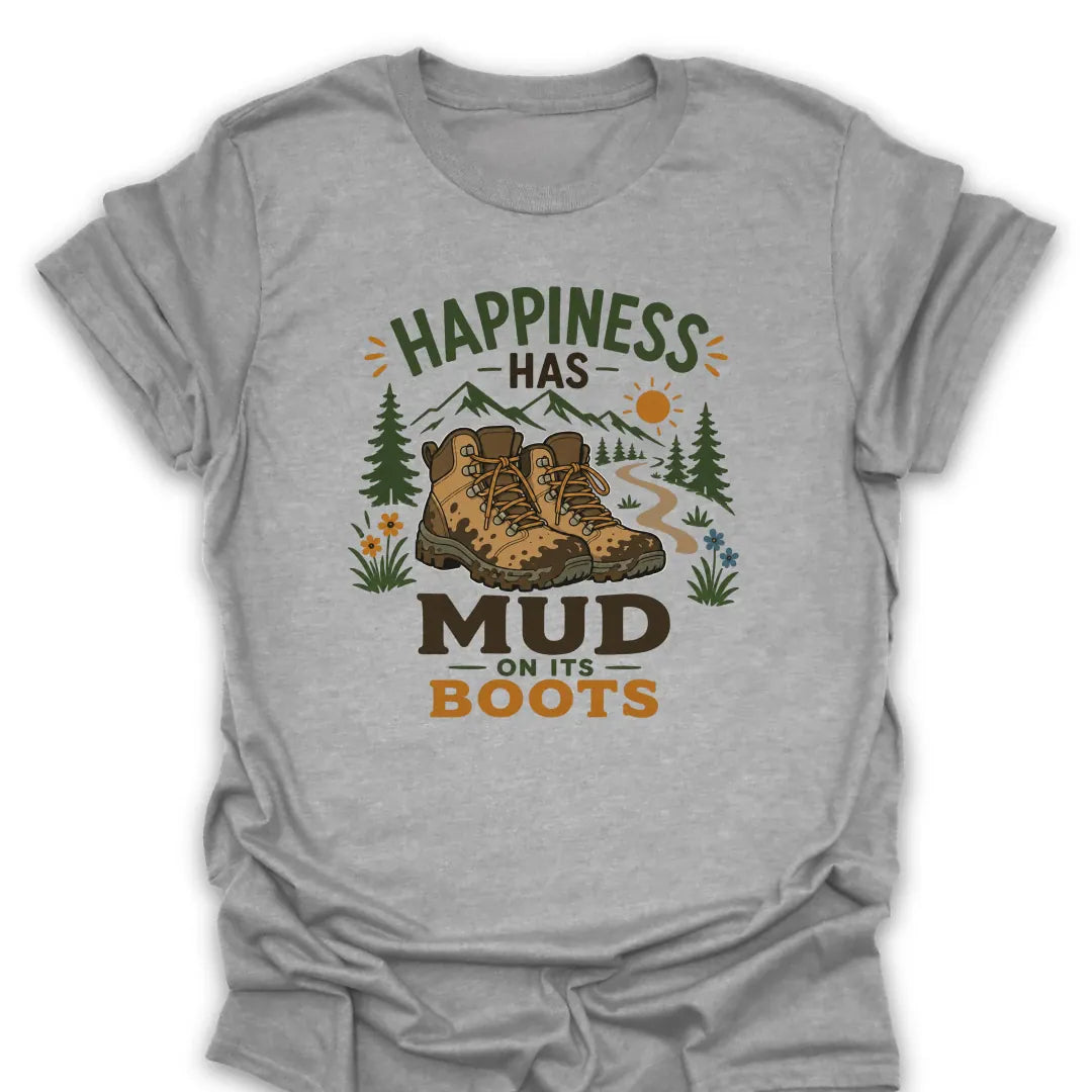 T-Shirt Sport Grey / S Happiness Has Muddy Boots