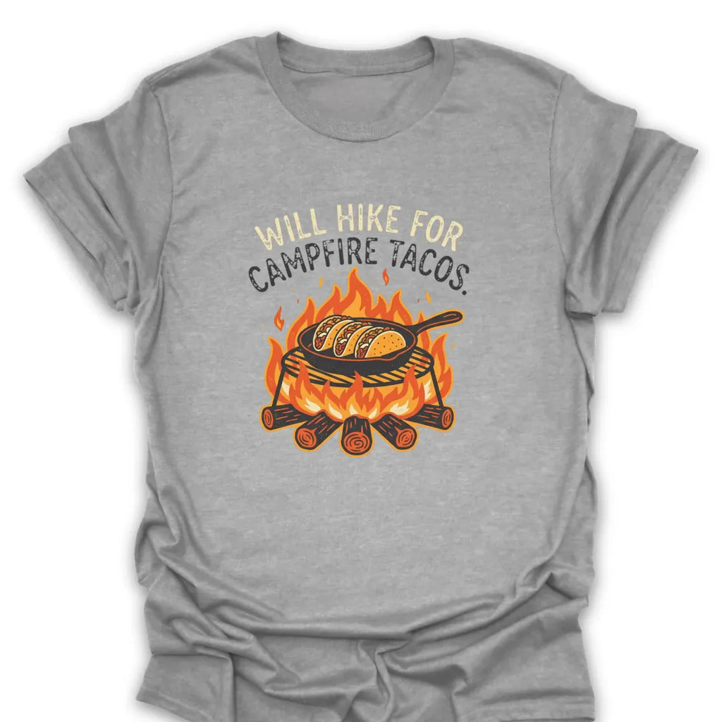 T-Shirt Sport Grey / S Hike For Campfire Tacos T-Shirt