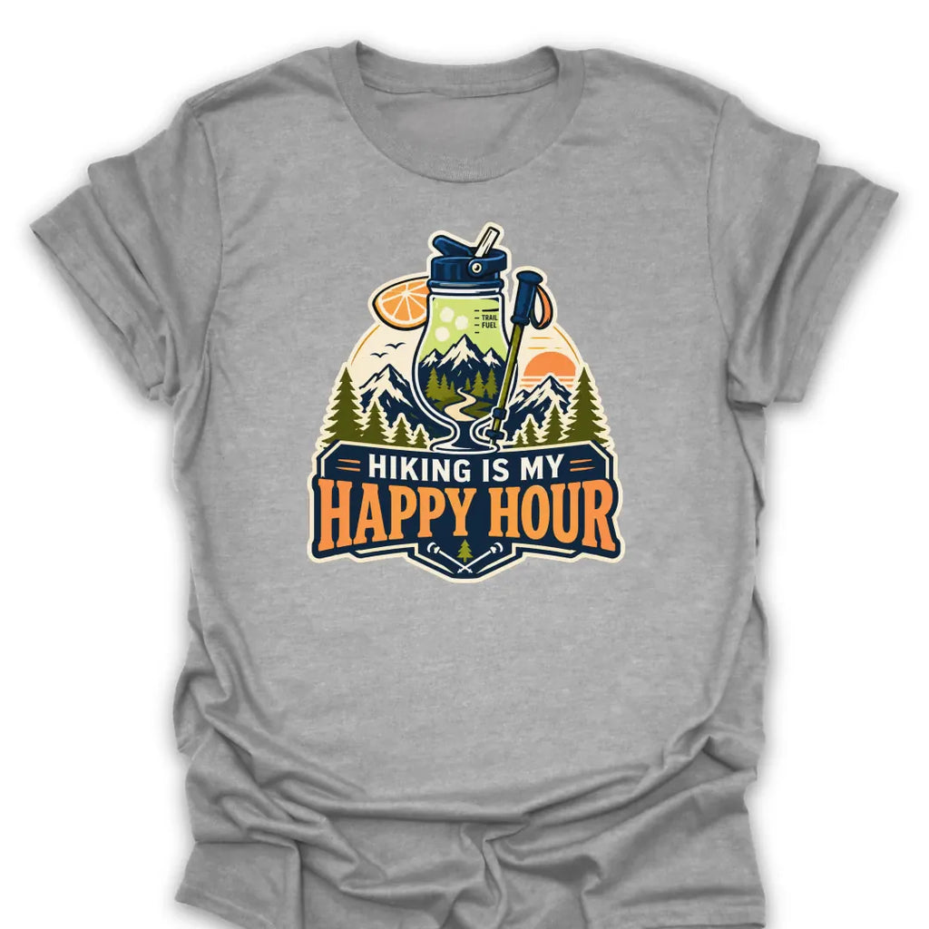 T-Shirt Sport Grey / S Hiking Is My Happy Hour T-Shirt