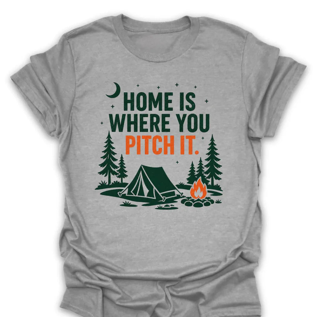 T-Shirt Sport Grey / S Home Is Where You Pitch T-Shirt