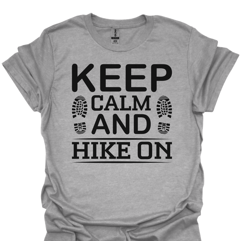 T-Shirt Sport Grey / S Keep Calm and Hike On – Boot Print Hiking T-Shirt