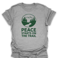 T-Shirt Sport Grey / S peace-starts-on-the-trail_green