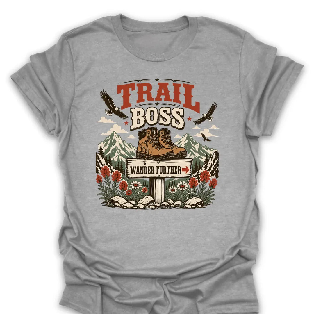 T-Shirt Sport Grey / S Trail Boss Wander Further T-Shirt