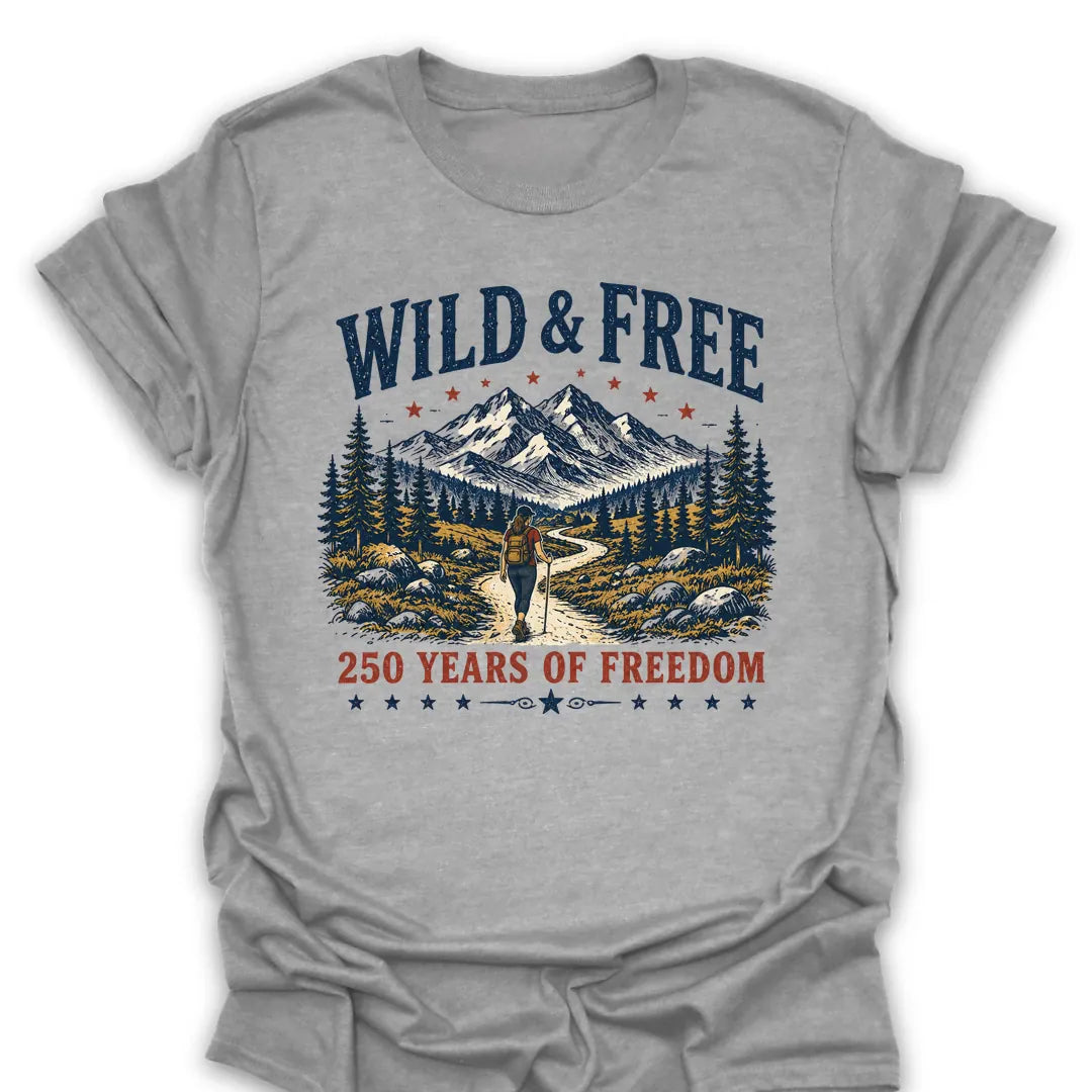 T-Shirt Sport Grey / S Wild & Free 250 Years Of Freedom T-Shirt