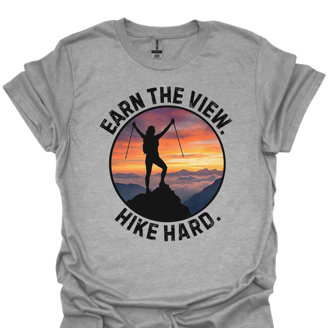 T-Shirt Sport Grey / XS Earn the View. Hike Hard. - Mountain Summit Tee⛰️
